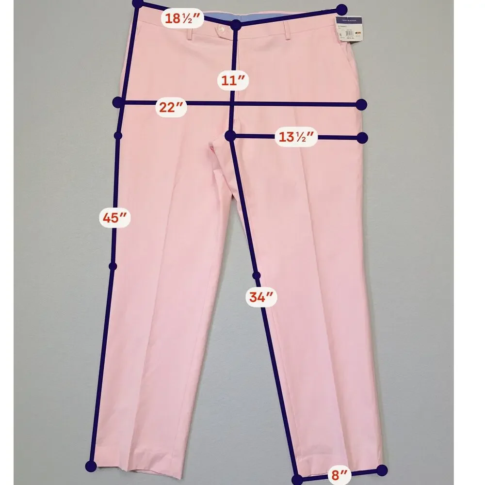 Tommy Hilfiger Men's Modern-Fit TH Flex Stretch Suit Pants Lt Pink 36x34 $135.00